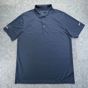 Nike Golf Micro Pique 2.0 Polo Shirt Mens L Blue Short Sleeve Raleigh Open Logo